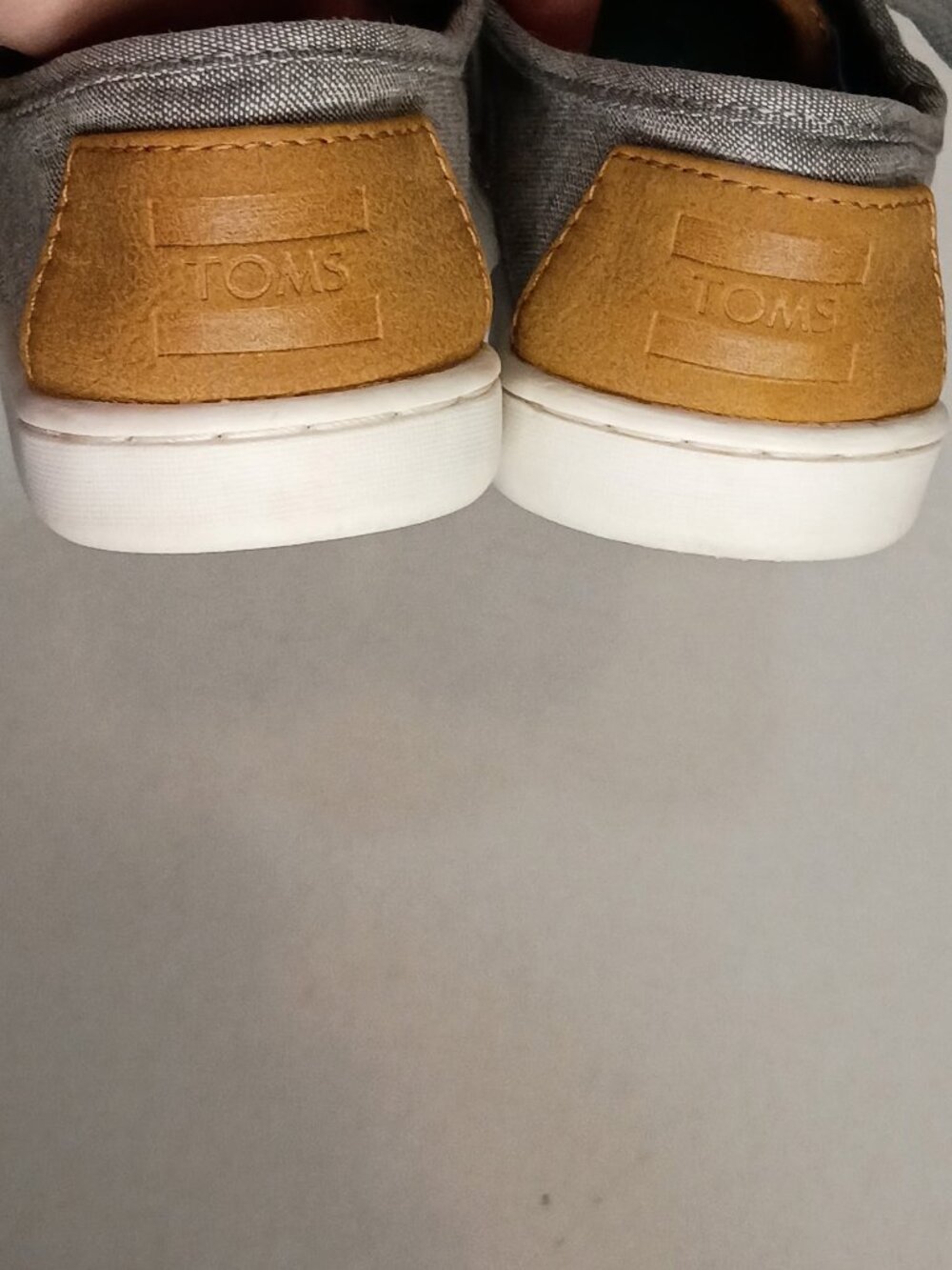 TOMS Youth Cordones Grey Canvas Lace Up Sneakers Size 13 - Picture 6 of 8